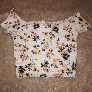 off the shoulder floral top